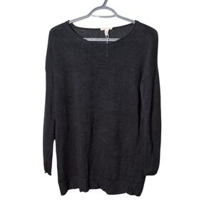 Eileen Fisher 100% Linen Black Knit‎ Sweater Oversized Size XXS